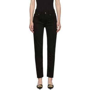 Acne Studios Melk Stay Black Jeans Cropped Fit 25" Straight Denim Classic EUC